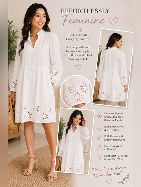 JODIFL Dresses & Skirts - JODIFL White Eyelet Mini Dress L